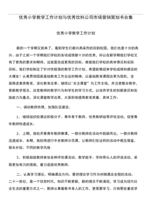 優質小學教學工作計劃與飲料公司市場營銷策劃書合集